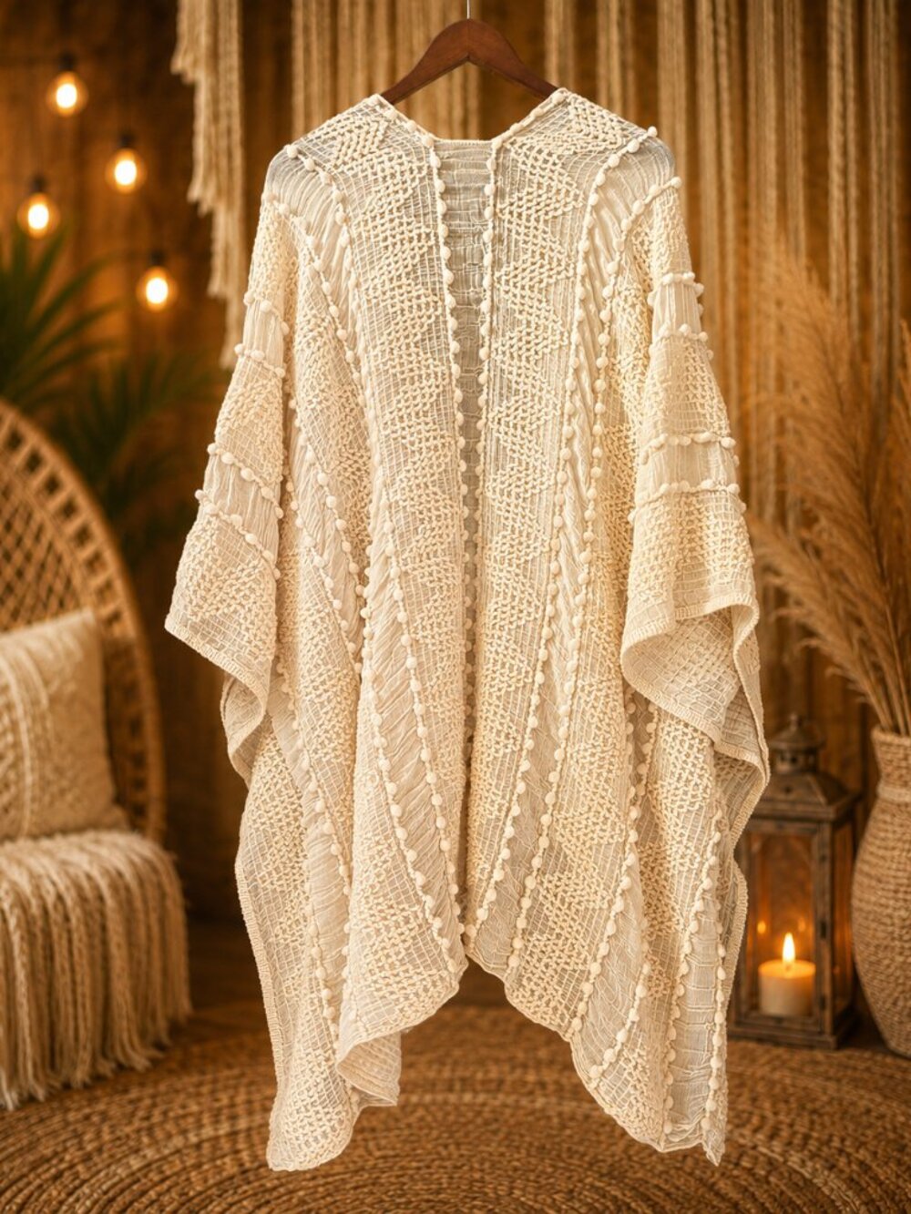 BOHO Gauze OpenFront Shirt - Picture 2 of 5